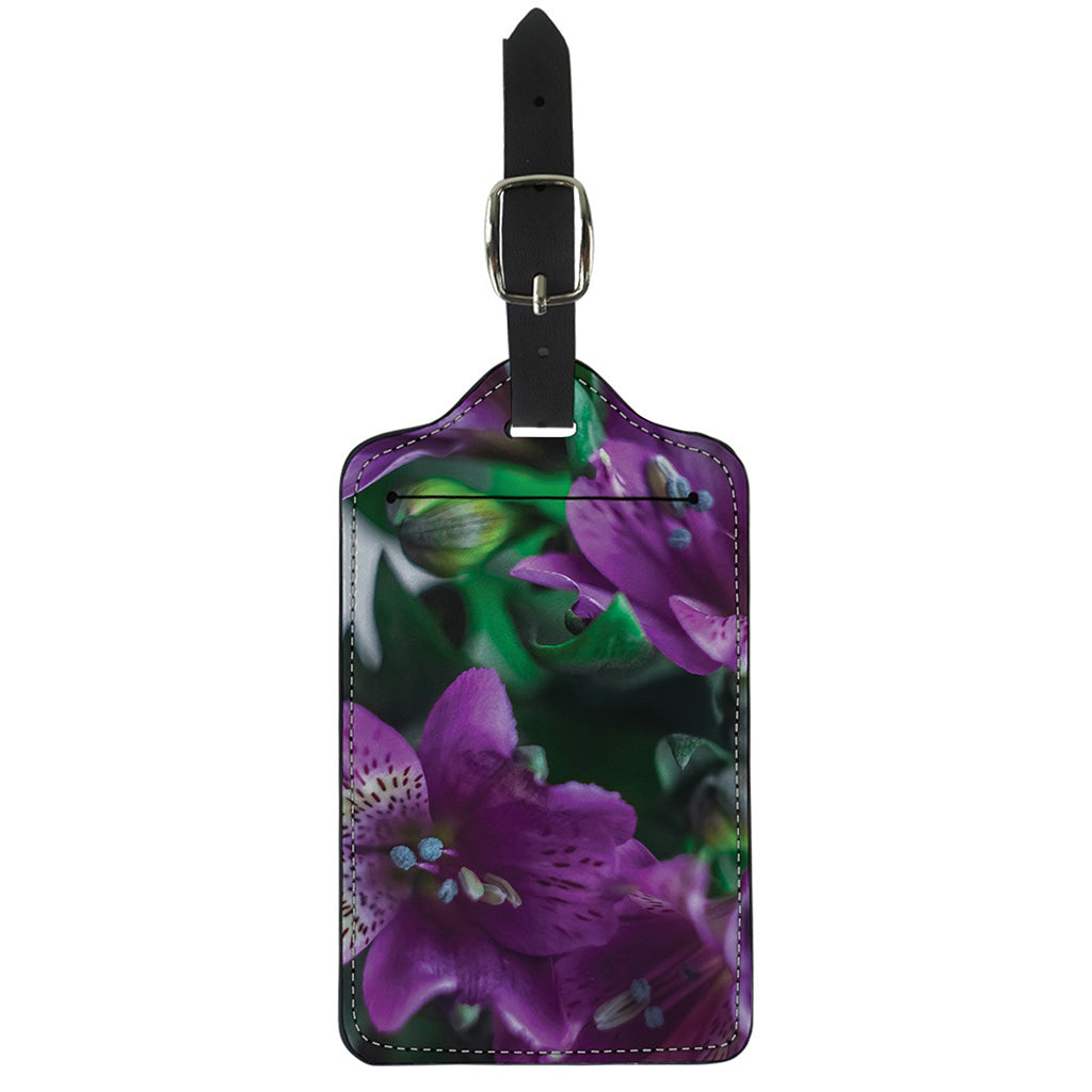 Purple Alstroemeria Print Luggage Tag