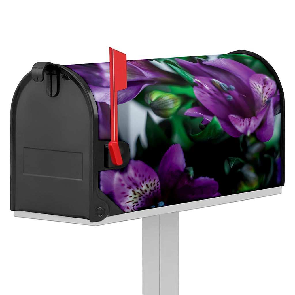 Purple Alstroemeria Print Mailbox Cover