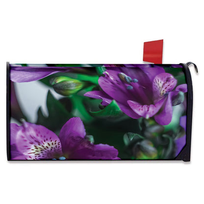 Purple Alstroemeria Print Mailbox Cover