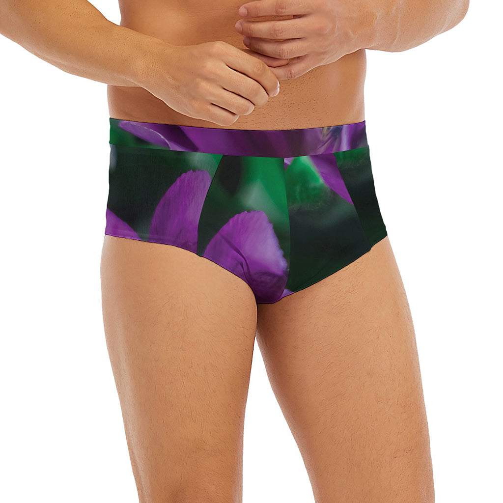 Purple Alstroemeria Print Men's Briefs
