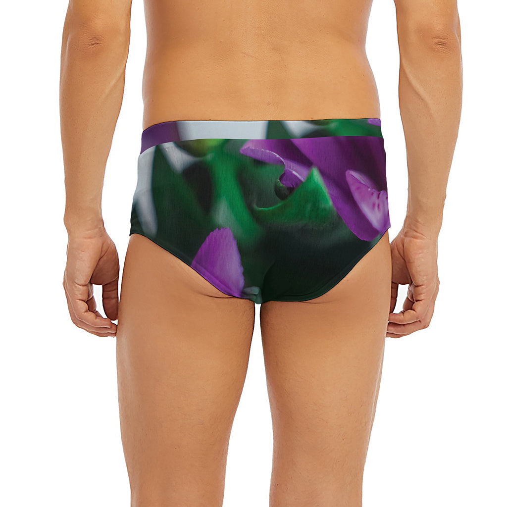 Purple Alstroemeria Print Men's Briefs