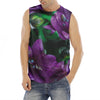 Purple Alstroemeria Print Men's Fitness Tank Top