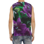 Purple Alstroemeria Print Men's Fitness Tank Top