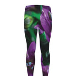 Purple Alstroemeria Print Men's leggings