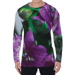 Purple Alstroemeria Print Men's Long Sleeve T-Shirt