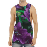 Purple Alstroemeria Print Men's Muscle Tank Top