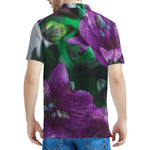 Purple Alstroemeria Print Men's Polo Shirt