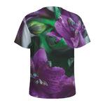 Purple Alstroemeria Print Men's Sports T-Shirt