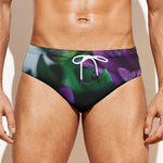 Purple Alstroemeria Print Men's Swim Briefs