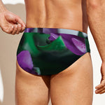 Purple Alstroemeria Print Men's Swim Briefs