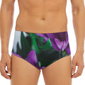 Purple Alstroemeria Print Men's Triangle Swim Briefs