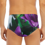 Purple Alstroemeria Print Men's Triangle Swim Briefs