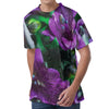 Purple Alstroemeria Print Men's Velvet T-Shirt