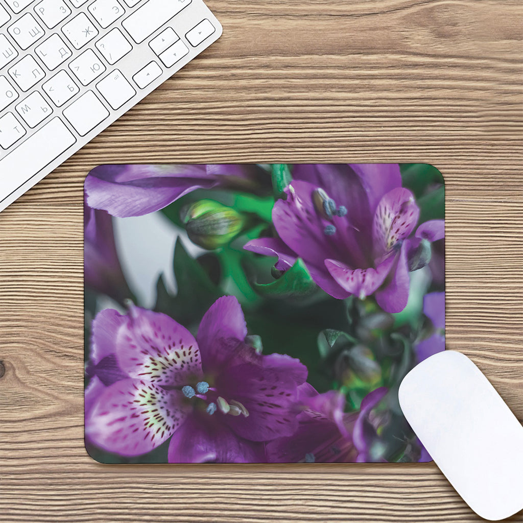 Purple Alstroemeria Print Mouse Pad