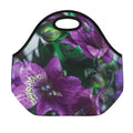 Purple Alstroemeria Print Neoprene Lunch Bag