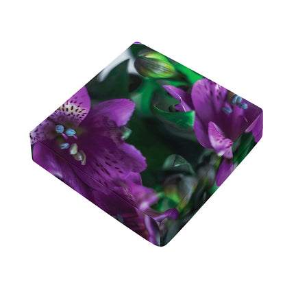 Purple Alstroemeria Print Outdoor Seat Cushion Cover