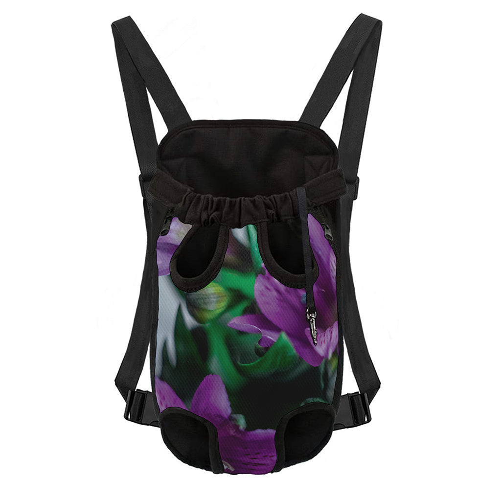 Purple Alstroemeria Print Pet Carrier Backpack