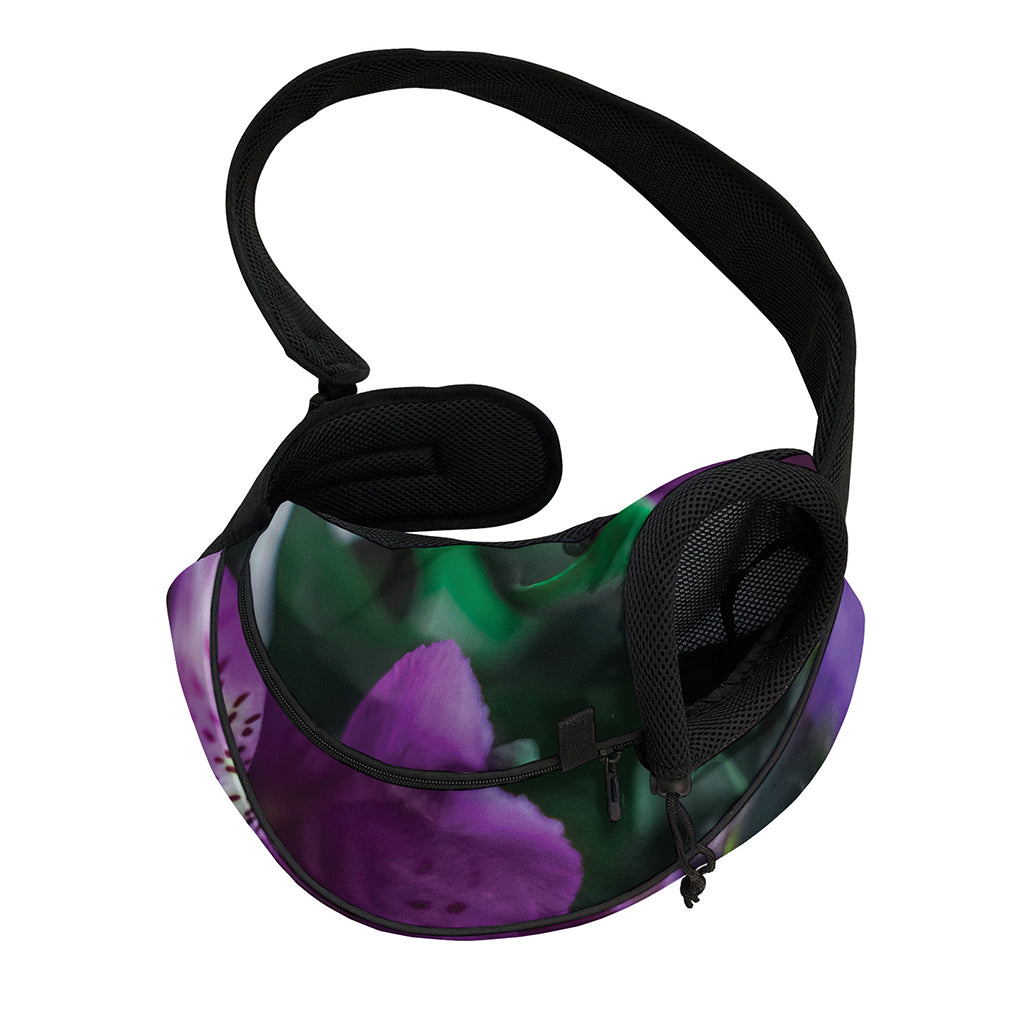 Purple Alstroemeria Print Pet Sling Carrier