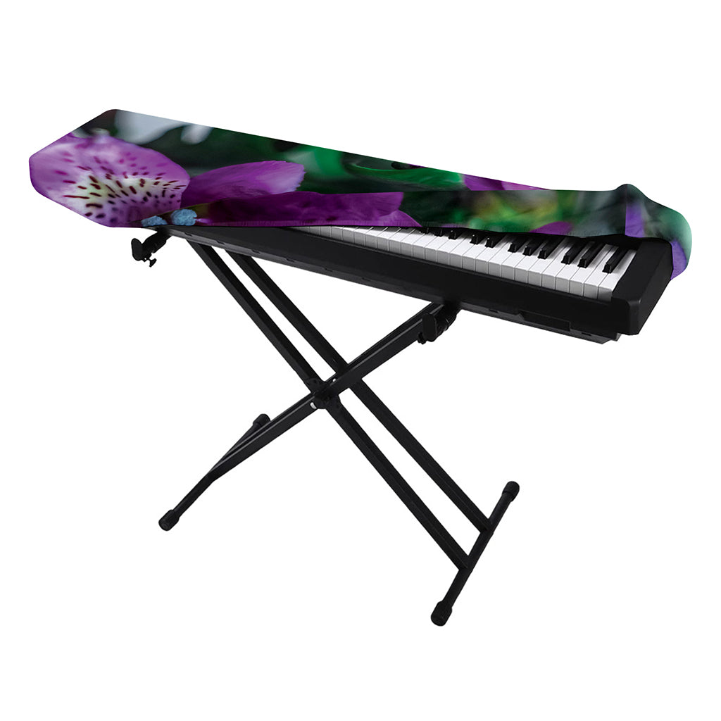 Purple Alstroemeria Print Piano Keyboard Cover