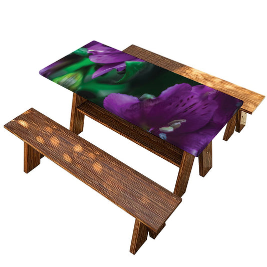 Purple Alstroemeria Print Picnic Table Cover