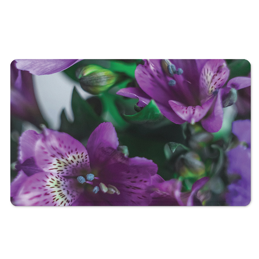 Purple Alstroemeria Print Polyester Doormat