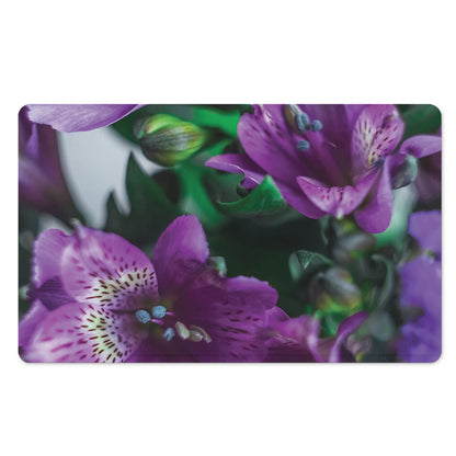 Purple Alstroemeria Print Polyester Doormat
