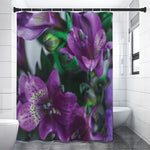 Purple Alstroemeria Print Premium Shower Curtain