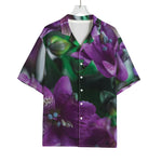 Purple Alstroemeria Print Rayon Hawaiian Shirt