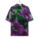 Purple Alstroemeria Print Rayon Hawaiian Shirt