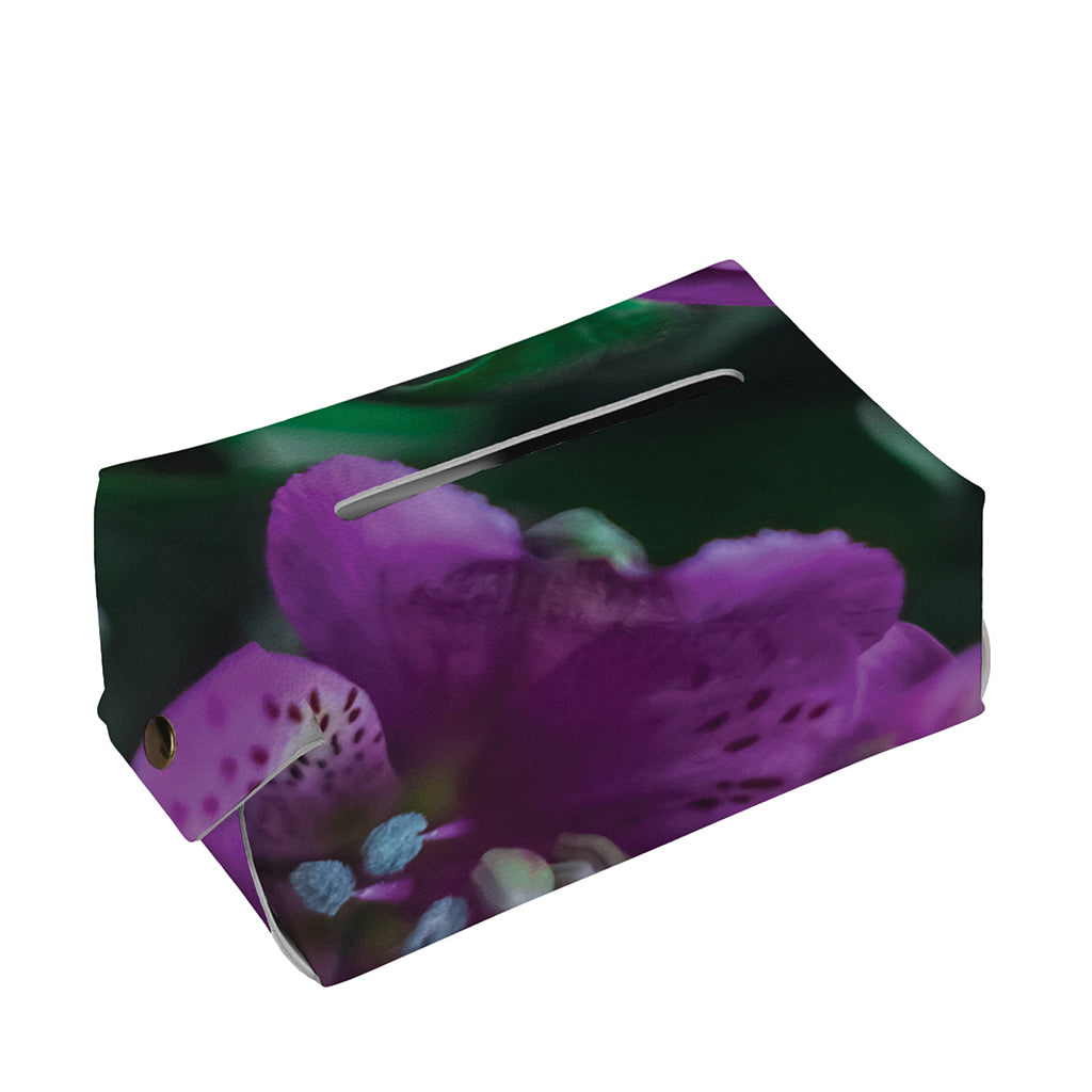 Purple Alstroemeria Print Rectangle Tissue Box Cover