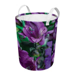 Purple Alstroemeria Print Round Laundry Basket
