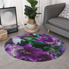 Purple Alstroemeria Print Round Rug