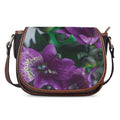 Purple Alstroemeria Print Saddle Bag