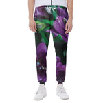 Purple Alstroemeria Print Scuba Joggers