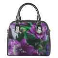 Purple Alstroemeria Print Shoulder Handbag