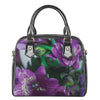 Purple Alstroemeria Print Shoulder Handbag