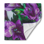 Purple Alstroemeria Print Silk Bandana