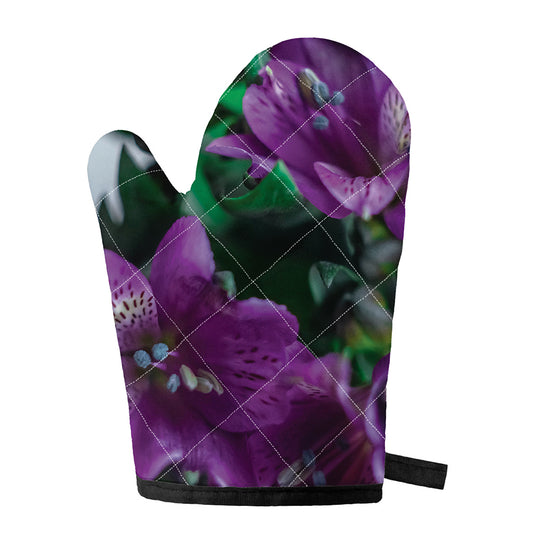 Purple Alstroemeria Print Single Oven Mitt