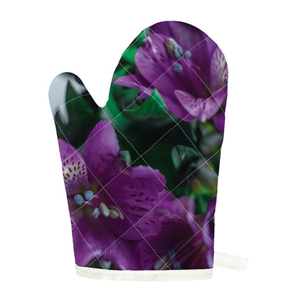 Purple Alstroemeria Print Single Oven Mitt