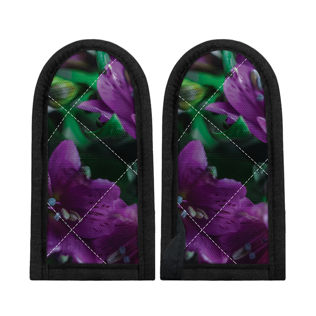 Purple Alstroemeria Print Skillet Handle Cover