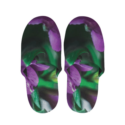 Purple Alstroemeria Print Slippers