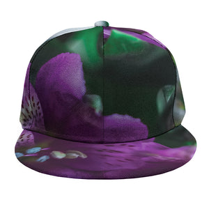 Purple Alstroemeria Print Snapback Cap