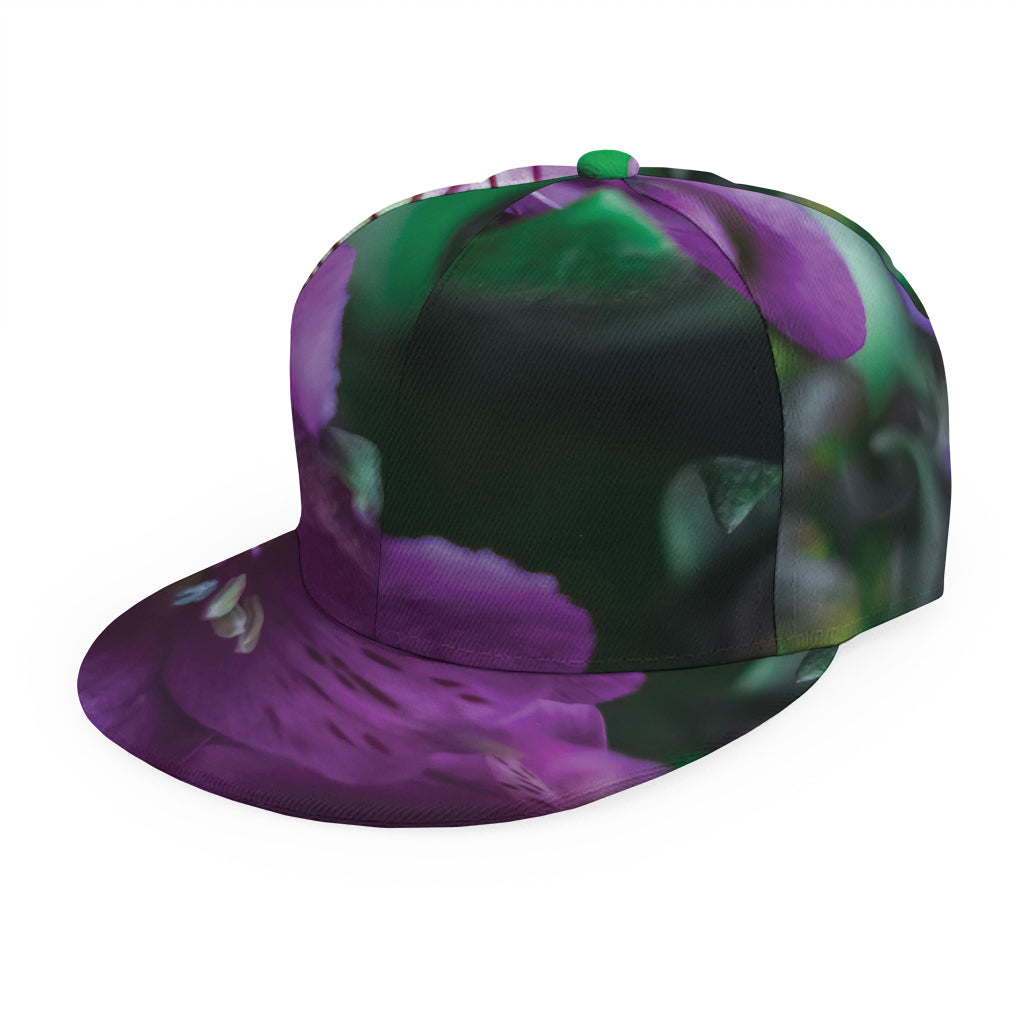 Purple Alstroemeria Print Snapback Cap