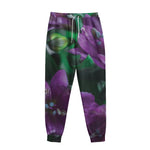 Purple Alstroemeria Print Sweatpants