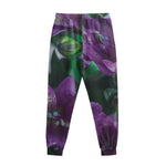 Purple Alstroemeria Print Sweatpants