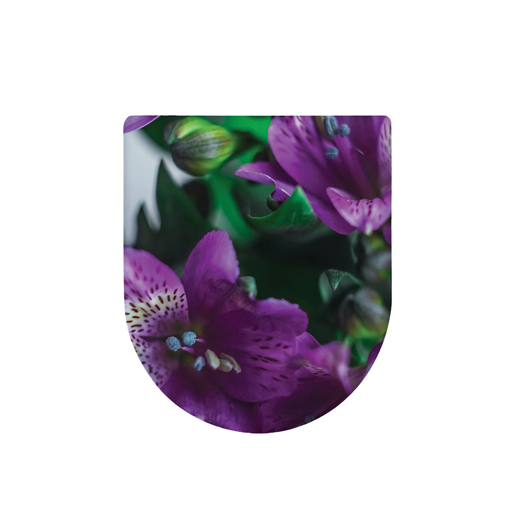 Purple Alstroemeria Print Toilet Lid Cover