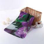 Purple Alstroemeria Print Towel