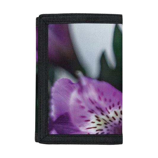 Purple Alstroemeria Print Trifold Wallet