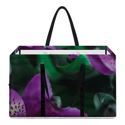 Purple Alstroemeria Print Utility Tote Bag