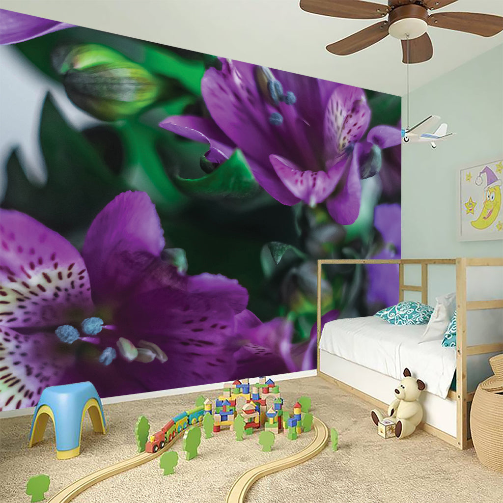 Purple Alstroemeria Print Wall Sticker